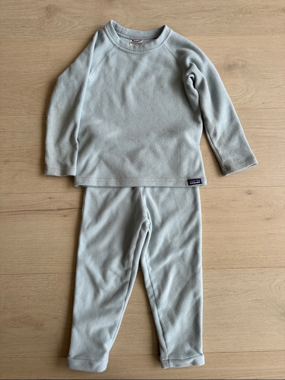 Patagonia Pale Blue Kids Fleece Pajama Set